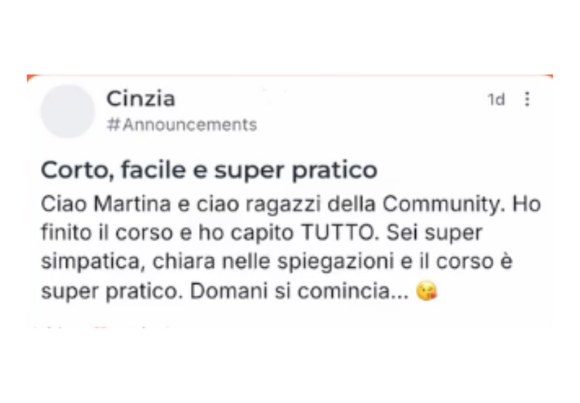 Testimonianza di Cinzia